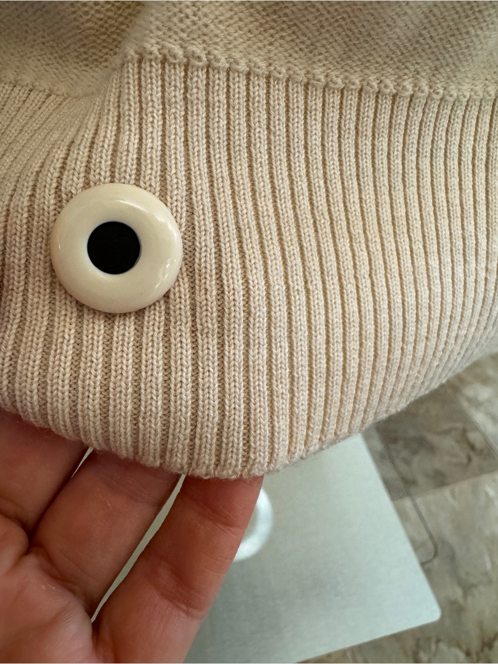 Merino Wool Classic Crewneck Sweater In Light Beige — image 2 of 8